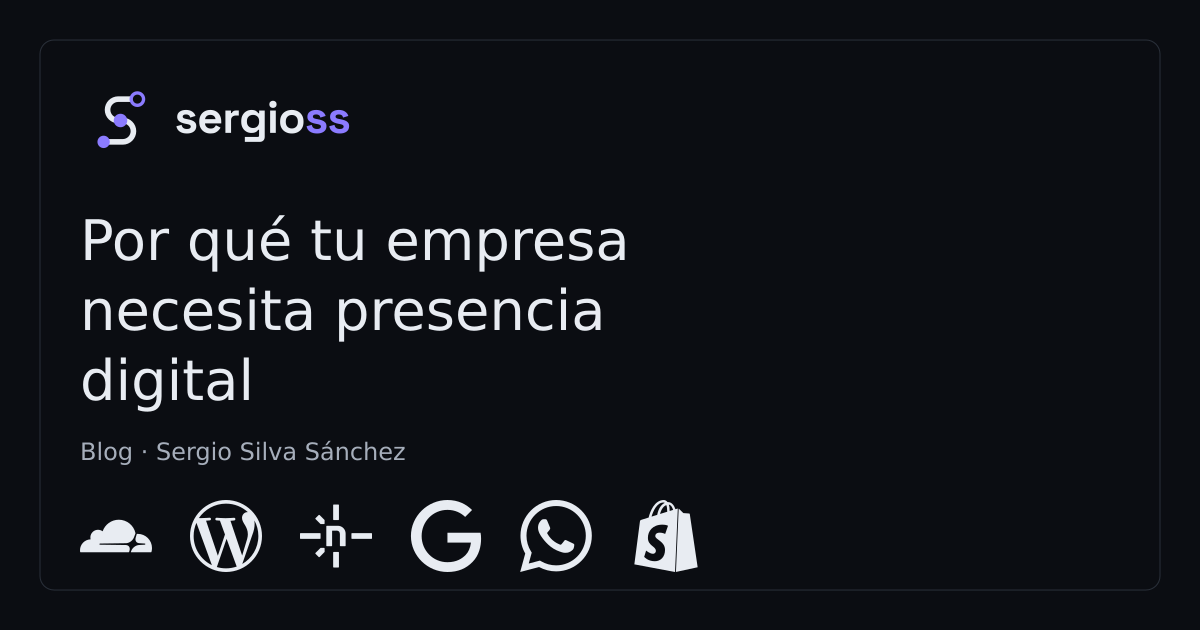 Portada del artículo sobre presencia digital para empresas, con los logos de Cloudflare, WordPress, Netlify, Google y WhatsApp